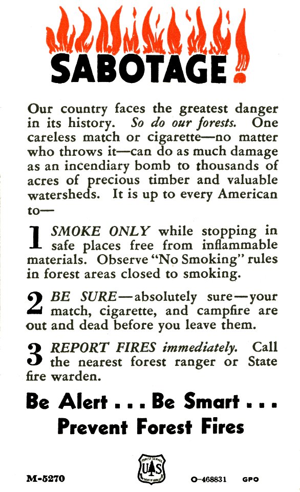 M-5270 Careless Matches Aid the Axis (back)
