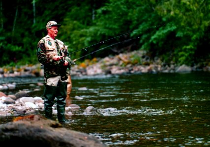Mt Hood National Forest, Vice President HW Bush fishing Salmon River.jpg