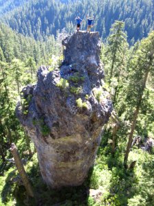 Climbers on Rooster Rock, Willamette National Forest