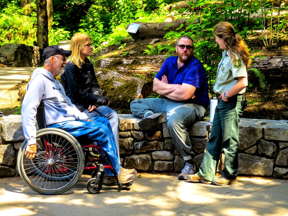 US Forest Service Field Ranger with Group at Wahkeena Falls-Columbia River Gorge