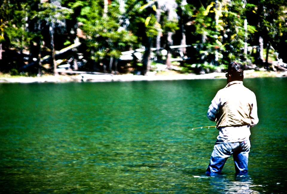 Fisherman at South Pass Lake-Fremont Winema