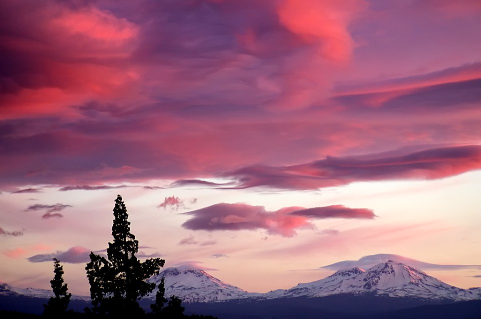 Three Sisters Sunset from Grassland-Ochoco