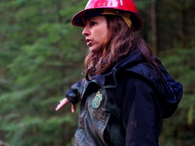 Mt. Hood NF Employee Supervises Stream Restoration, Mt Hood National Forest
