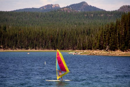 Wind sailing Elk Lake, Mt Hood National Forest