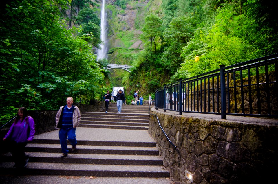 Stairway and Accessible Ramp at Multnomah Falls-Columbia River Gorge ...