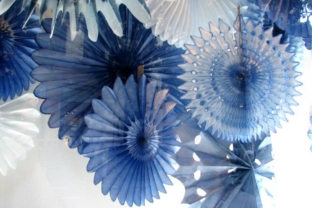 blue paper pinwheels photo