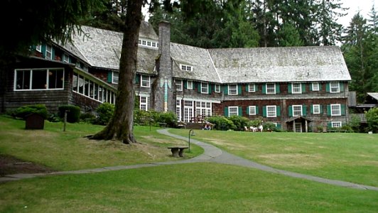 Sotheast face of Quinault Lodge, Olympic National Forest photo