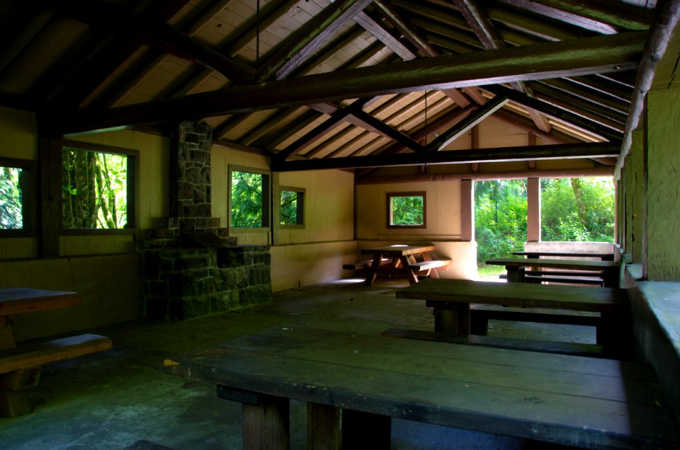 Historic Picnic Shelter at Wahkeena Falls-Columbia River Gorge