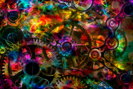 multicolored gears