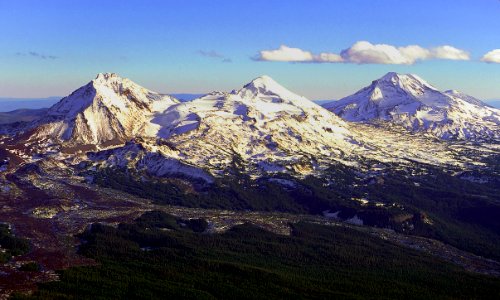 The Three Sisters, East View-Deschutes photo
