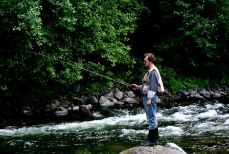 recreation fly fishing Salmon River Mt Hood National Forest photo