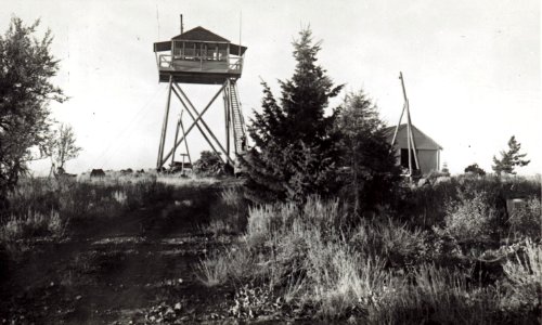 Flagtail Lookout Tower (west), Malheur National Forest, OR 1942 photo