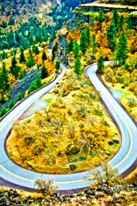 Highway 30 in Fall from Rowena Overlook-Columbia River Gorge photo
