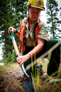 US Forest Service Ranger working in Field, Fremont Winema National Forest photo