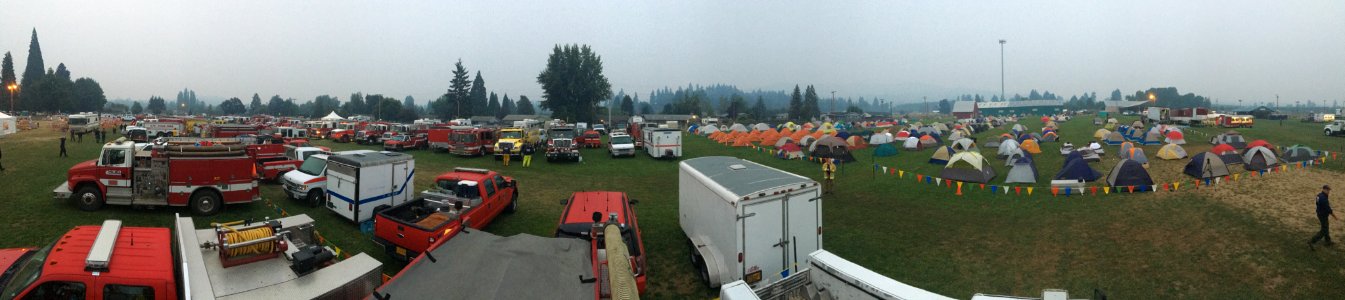 Eagle Creek wildfire camp at the Hood River County fairgrounds September 2017.