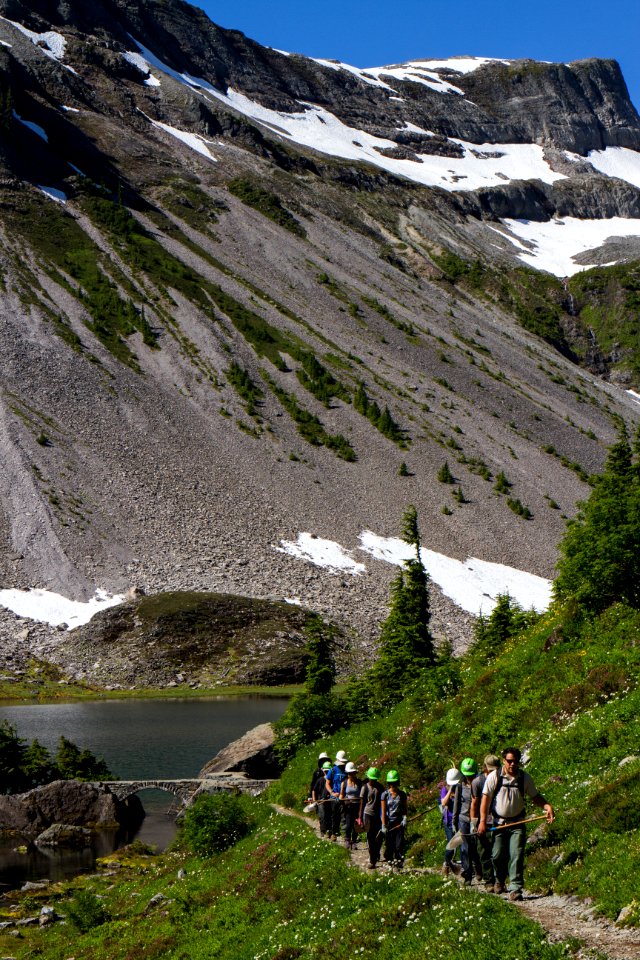 Volunteer Work crew at Heather Lake,  Mt Baker Snoqualmie National Forest