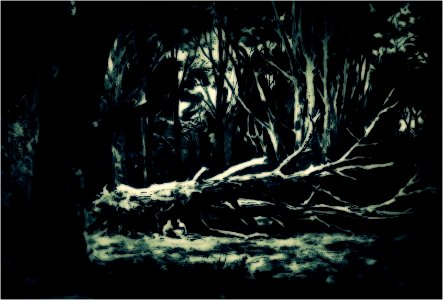 halloween forest at night watercolor