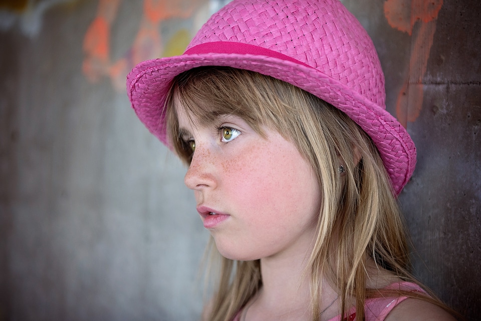 Girl hat face
