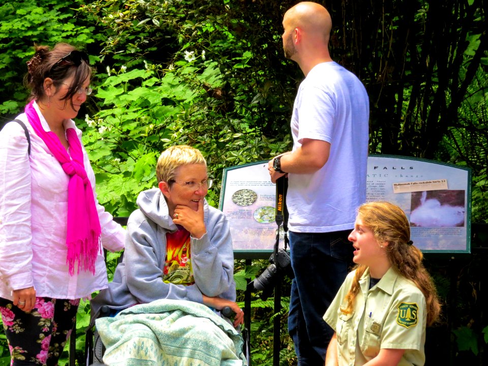 Field Ranger and Woman in Wheelchair-Columbia River Gorge