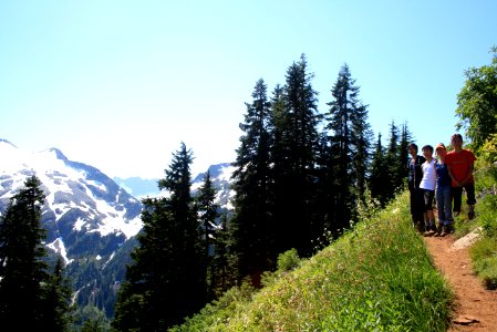 Youth on Mountainside Trail, Mt Baker Snoqualmie National Forest photo