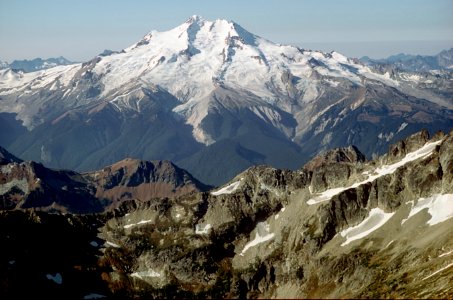 View of Glacier Peak from Fortress Mountain in the Glacier Peak Wilderness, Mt Baker Snoqualmie National Forest photo