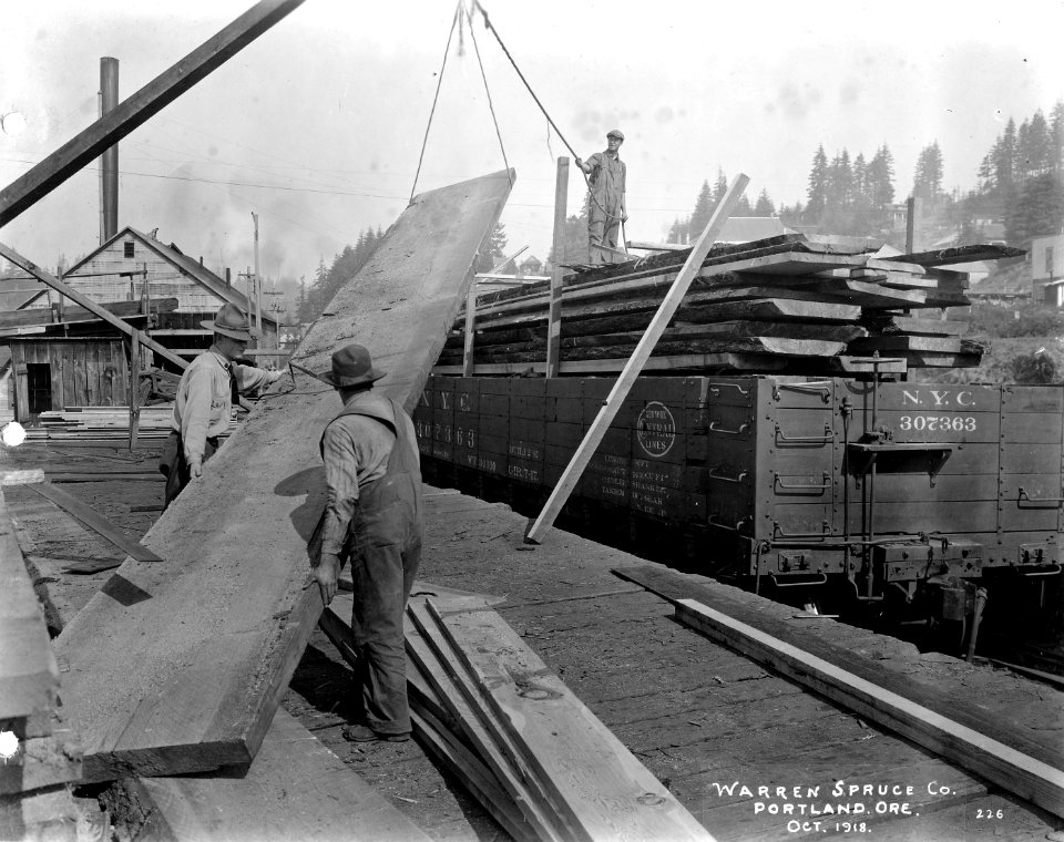 226 Loading Spruce Slabs on Rail Car