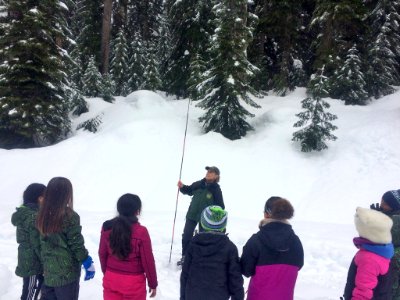 EKIP Snow Ecology Snowshoe Trek on Snoqualmie Pass with Concord International Elementary School 4th Graders, Mt. Baker-Snoqualmie National Forest