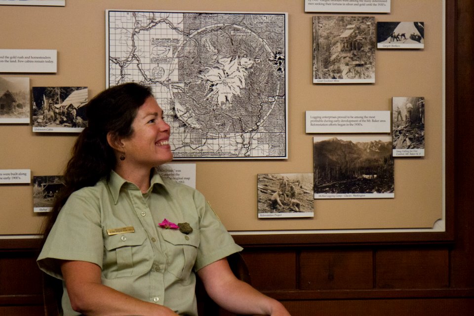 US Forest Service Ranger at Glacier Public Service Center, Mt Baker Snoqualmie National Forest