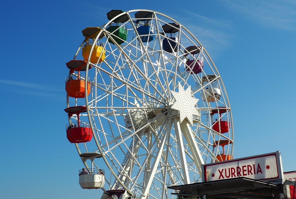 Ferris wheel colorful architecture