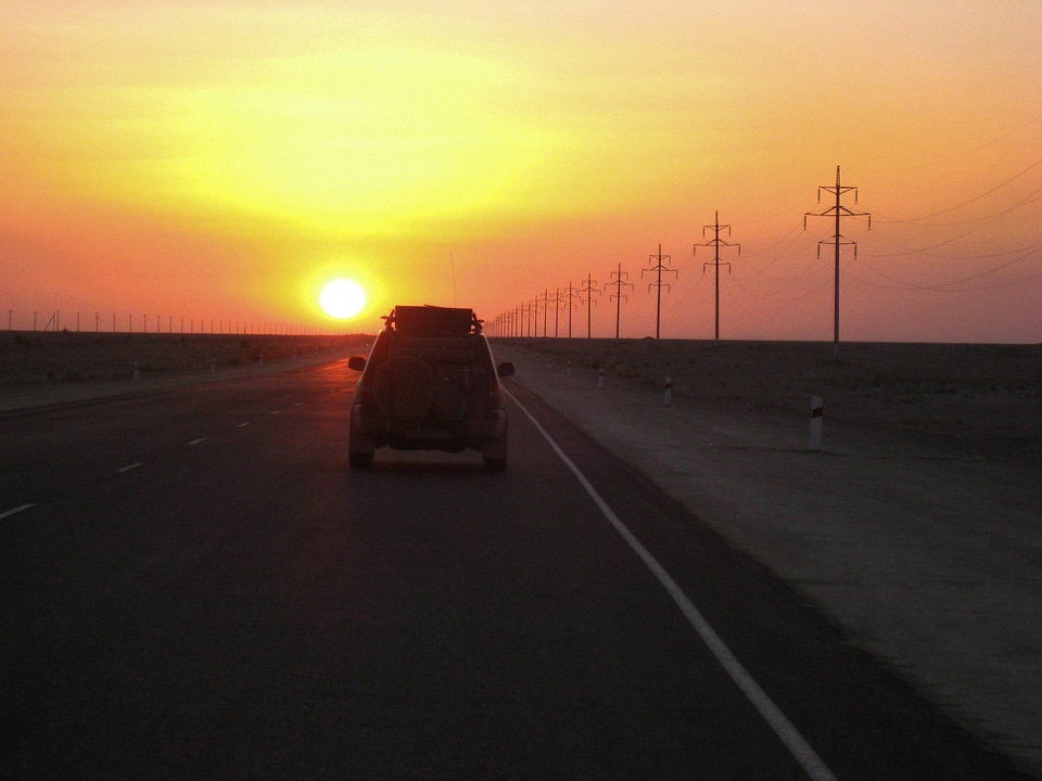Sunset desert sand