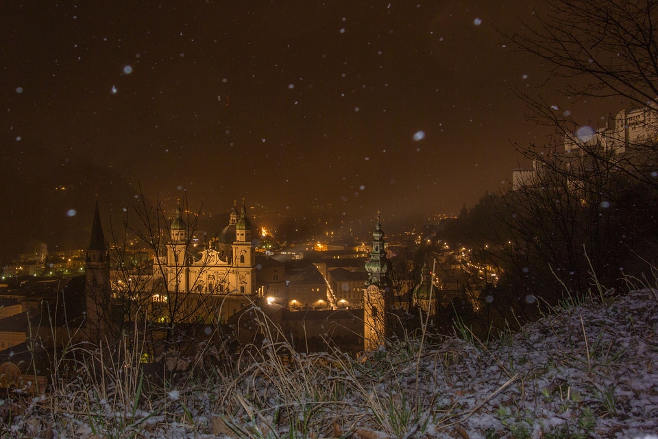 Salzburg cathedral snowfall april