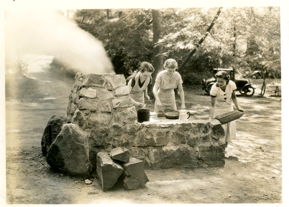 Cooking at Eagle Creek 1936 CCC era Rustic Look