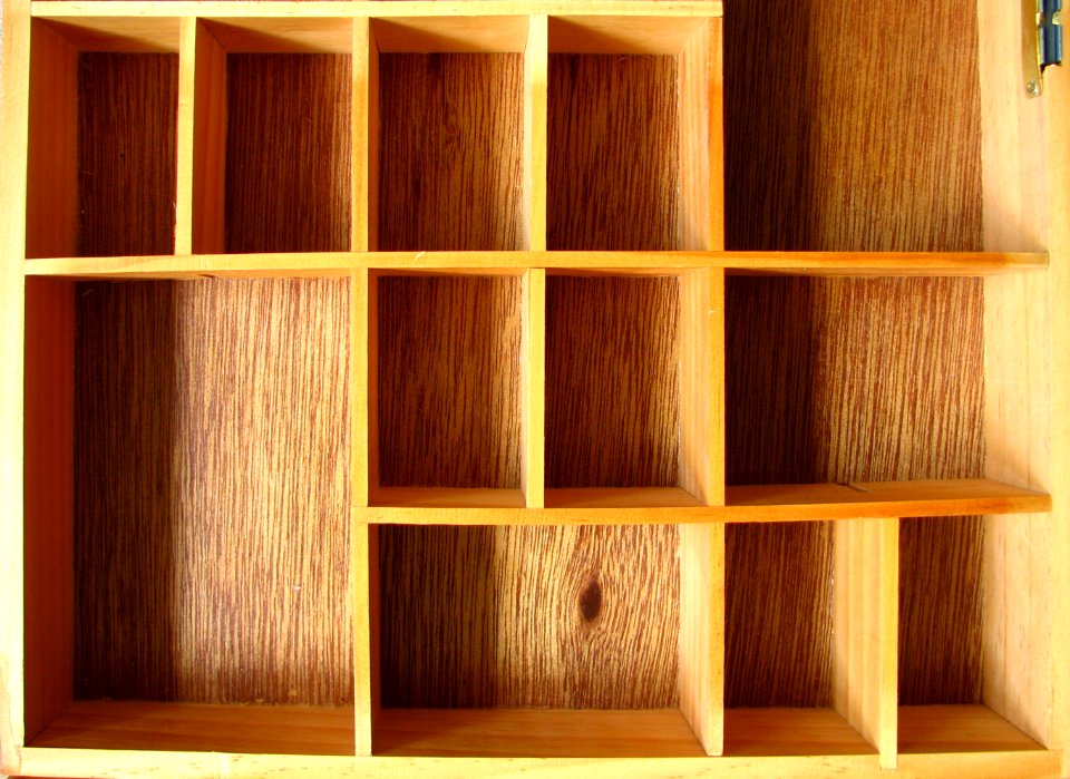 wooden box with compartments