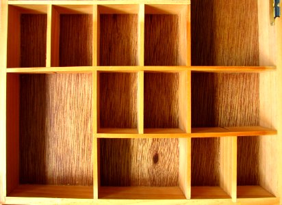 wooden box with compartments