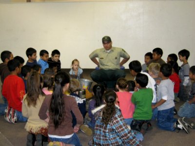 Forest Service Ranger with Children, Wallowa-Whitman National Forest photo