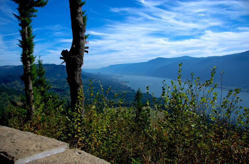 Beacon Rock and the Gorge from Nancy Russell Overlook-Columbia River Gorge