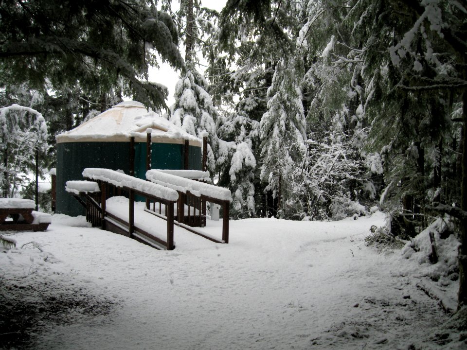 Coho Yurt in Winter, Olympic National Forest photo