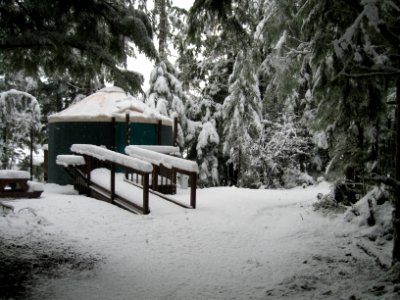 Coho Yurt in Winter, Olympic National Forest photo