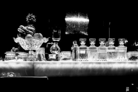 Beverages and Fruits on Bar Counter photo