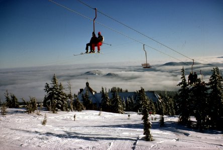 407 Timberline Lodge, old magic mile chairlift, Mt Hood National Forest  1973