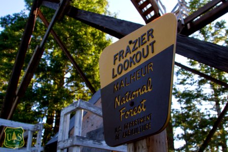 Frazier Lookout Sign--Wallowa-Whitman National Forest photo