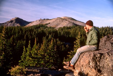 Man Drinking Coffee on Cliff Edge-Rogue River Siskiyou
