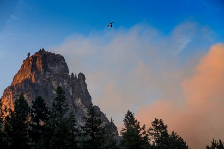 Helicopter Bucket Drop, Umpqua National Forest Fires, 2017 photo
