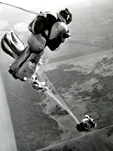 Smoke Jumper Leaving Airplane photo