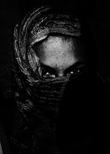 Arabic eyes in black and white