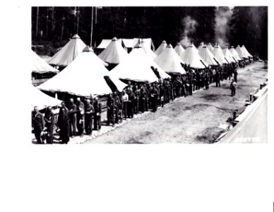 282776 Mess Call at Glacier CCC Camp, Mt. Baker NF, WA 9-16-1933