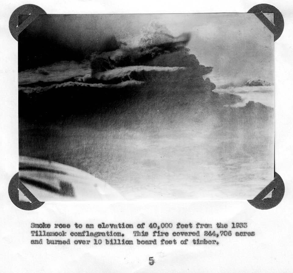 Forest Fire Smoke Column, Tillamook Fire 1933