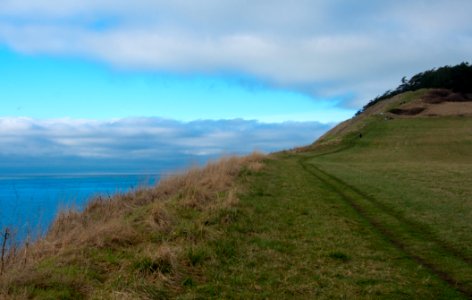 The Pacific Northwest Trail climbing the bluffs of Ebey's Landing on Whidbey Island
