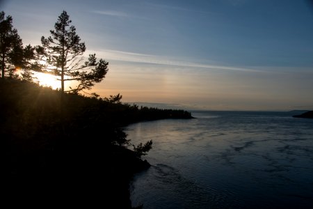 Sunset from the Pacific Northwest Trail through Deception Pass State Park