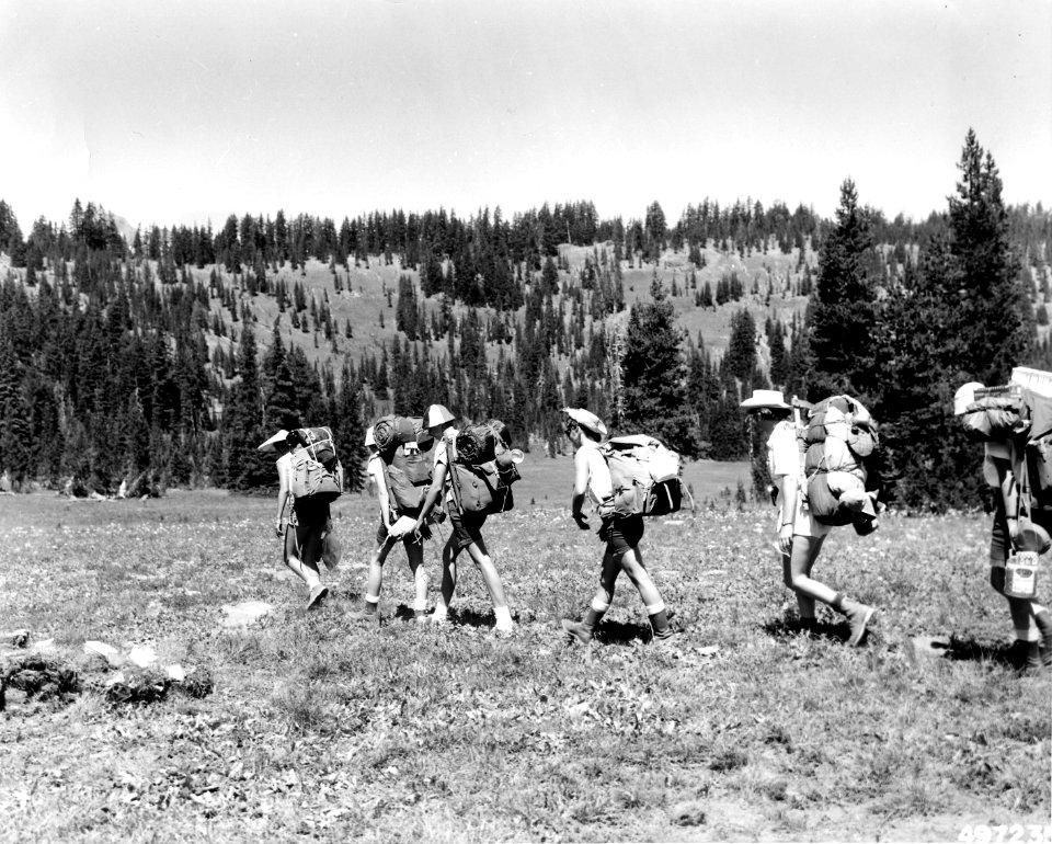497235 Girl Scouts at Todd Lake, Deschutes NF, OR 1960